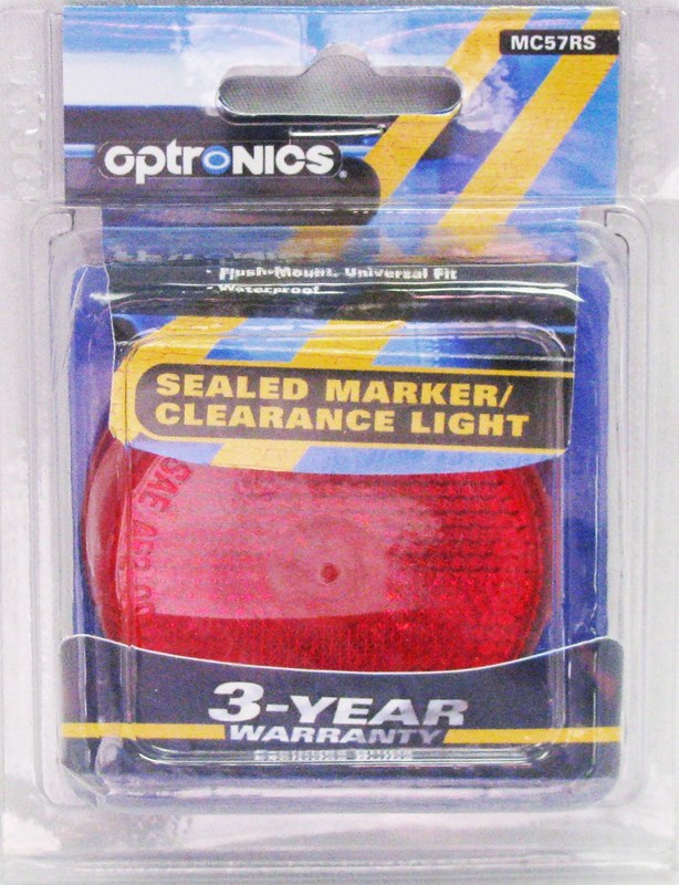 Optronik, 2-1/2in Red Recess Mount Marker/Clearance Light with Built-in Reflex